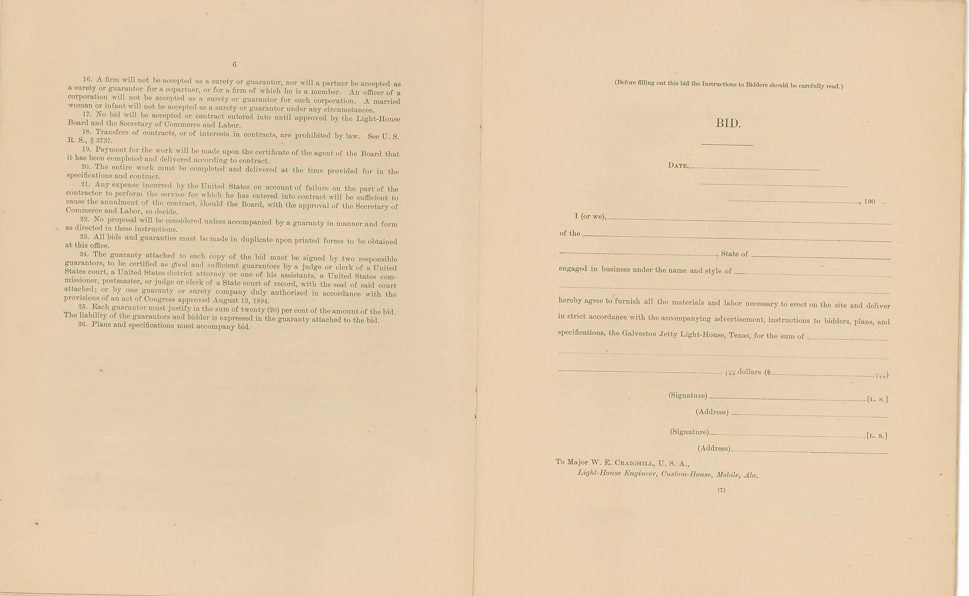 Specifications/Contract